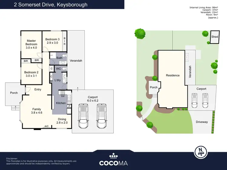 Floorplan of Homely house listing, 2 Somerset Drive, Keysborough VIC 3173