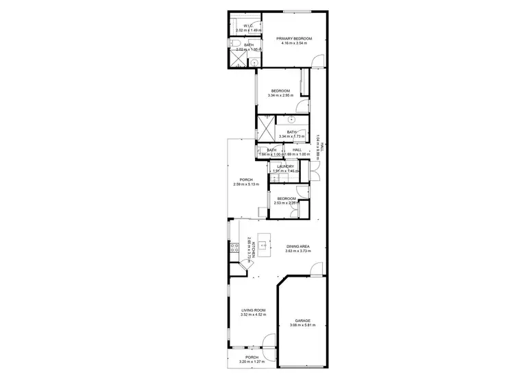 Floorplan of Homely unit listing, 1/16 First Avenue, Woodgate QLD 4660