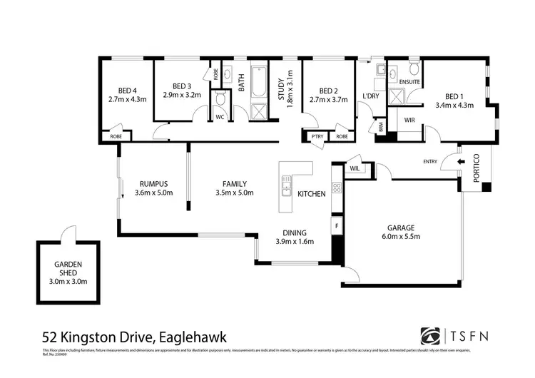 Floorplan of Homely house listing, 52 Kingston Drive, Eaglehawk VIC 3556
