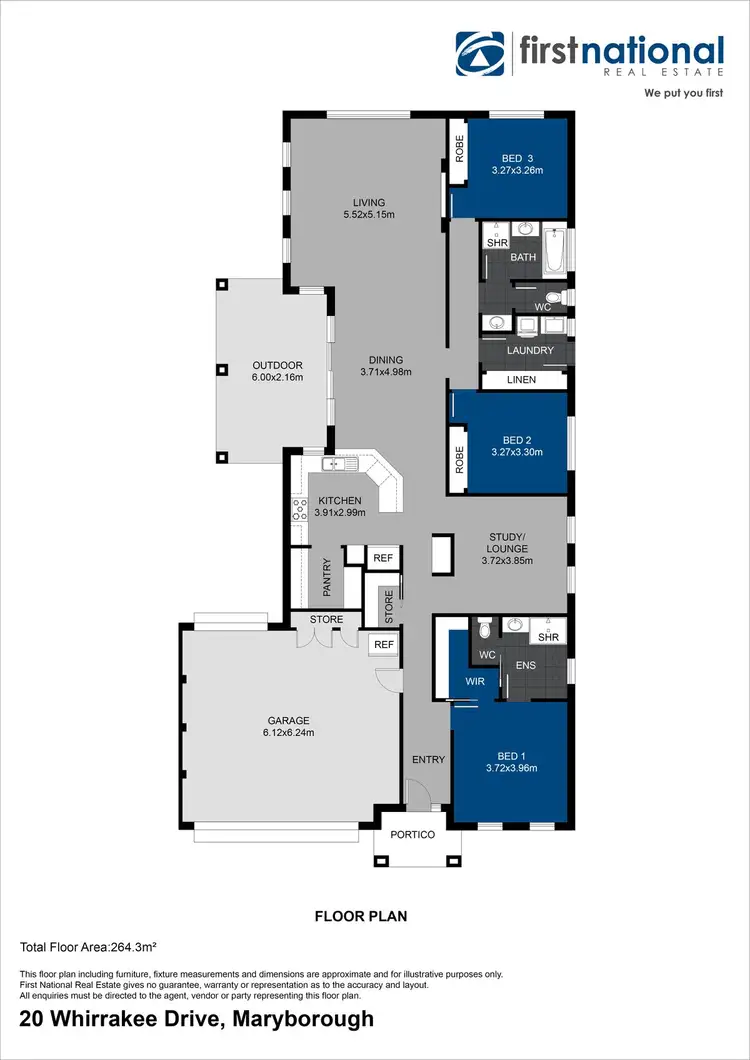 Floorplan of Homely house listing, 20 Whirrakee Drive, Maryborough VIC 3465