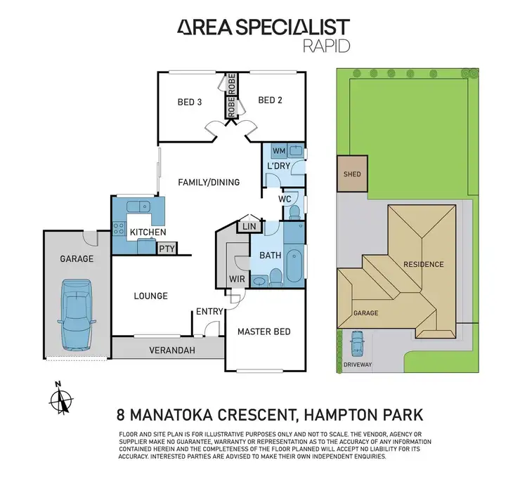 Floorplan of Homely house listing, 8 Manatoka Crescent, Hampton Park VIC 3976