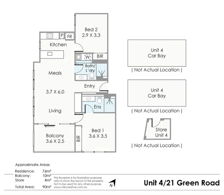 Floorplan of Homely unit listing, 4/21 Green Road, Hillarys WA 6025