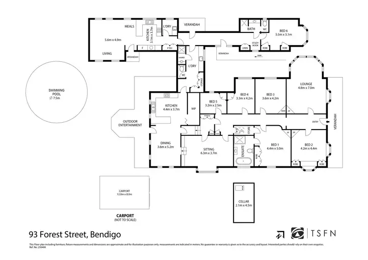 Floorplan of Homely house listing, 93 Forest Street, Bendigo VIC 3550