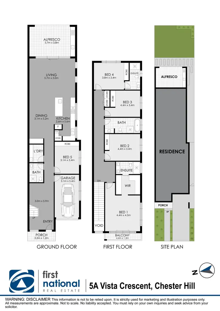 Floorplan of Homely semi-detached listing, 5A Vista Crescent, Chester Hill NSW 2162