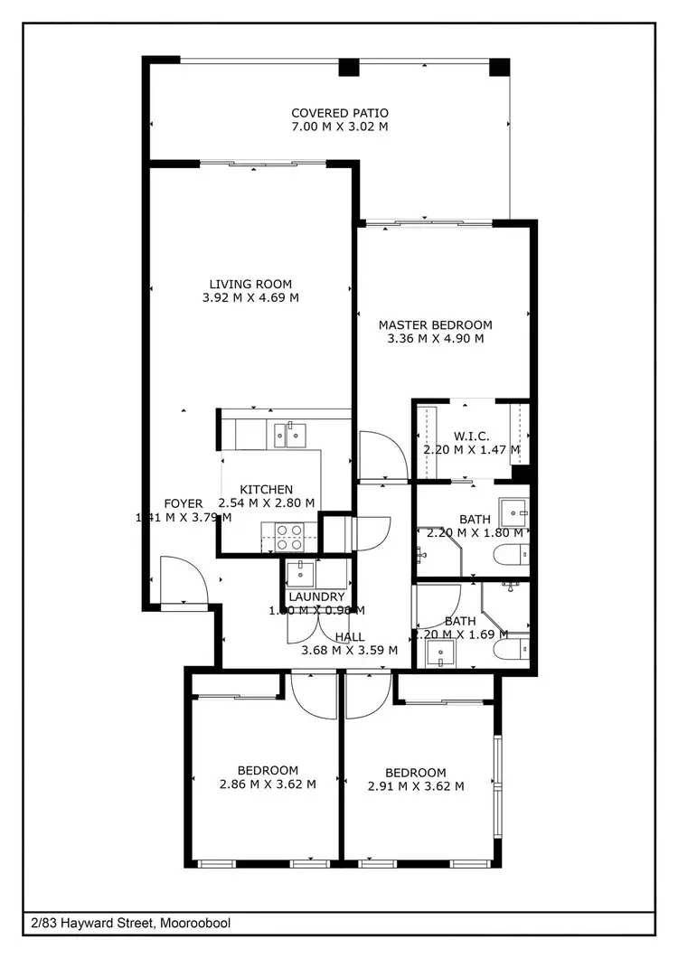Floorplan of Homely unit listing, 2/83 Hayward Street, Mooroobool QLD 4870