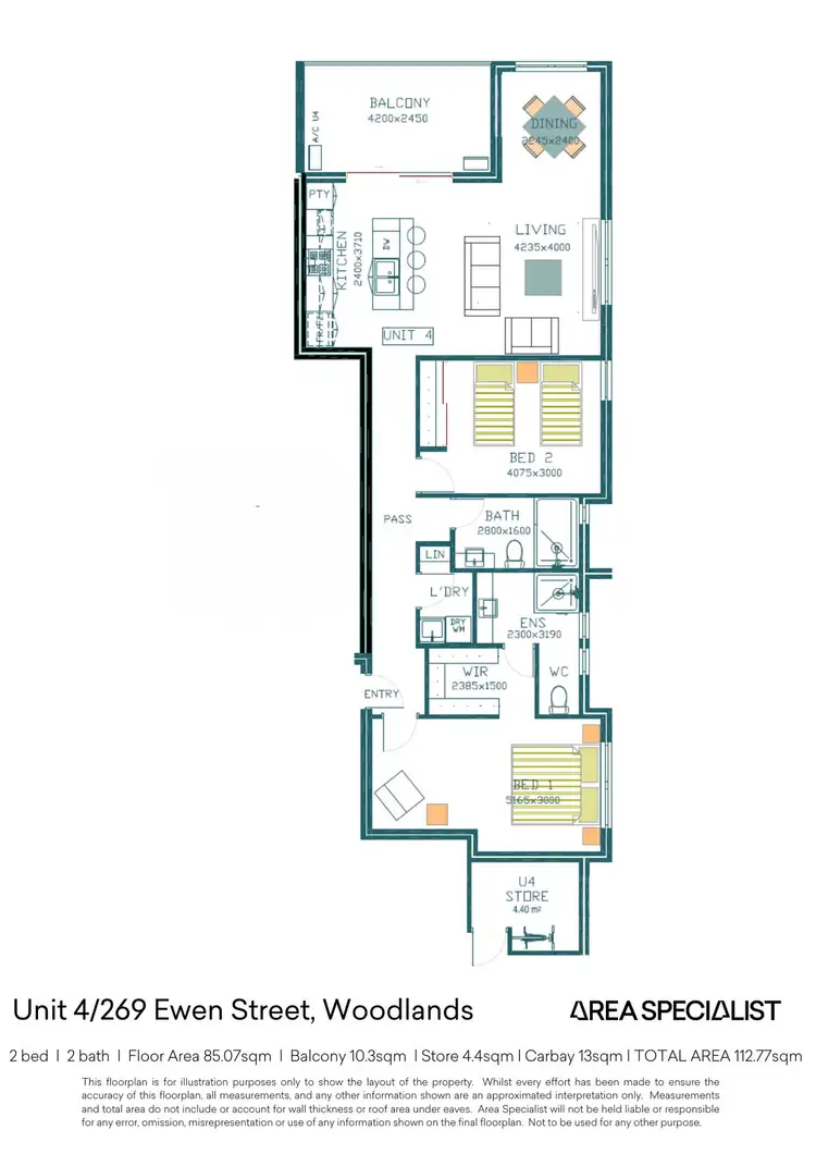 Floorplan of Homely apartment listing, 4/269 Ewen Street, Woodlands WA 6018