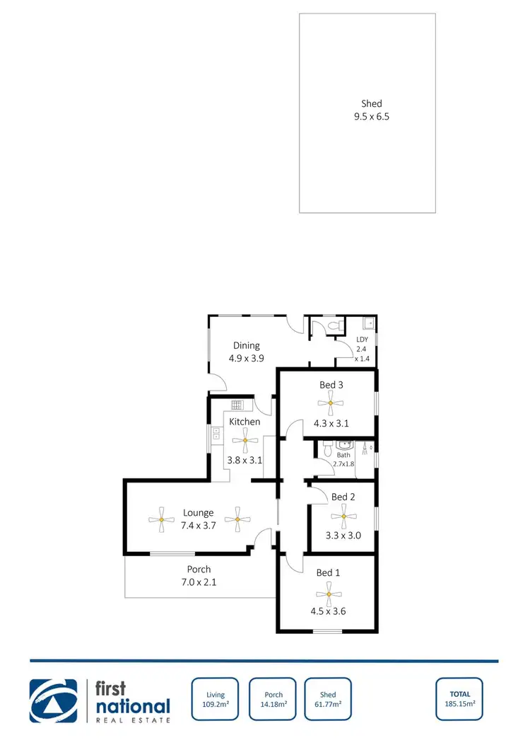 Floorplan of Homely house listing, 71 Owen Terrace, Wallaroo SA 5556
