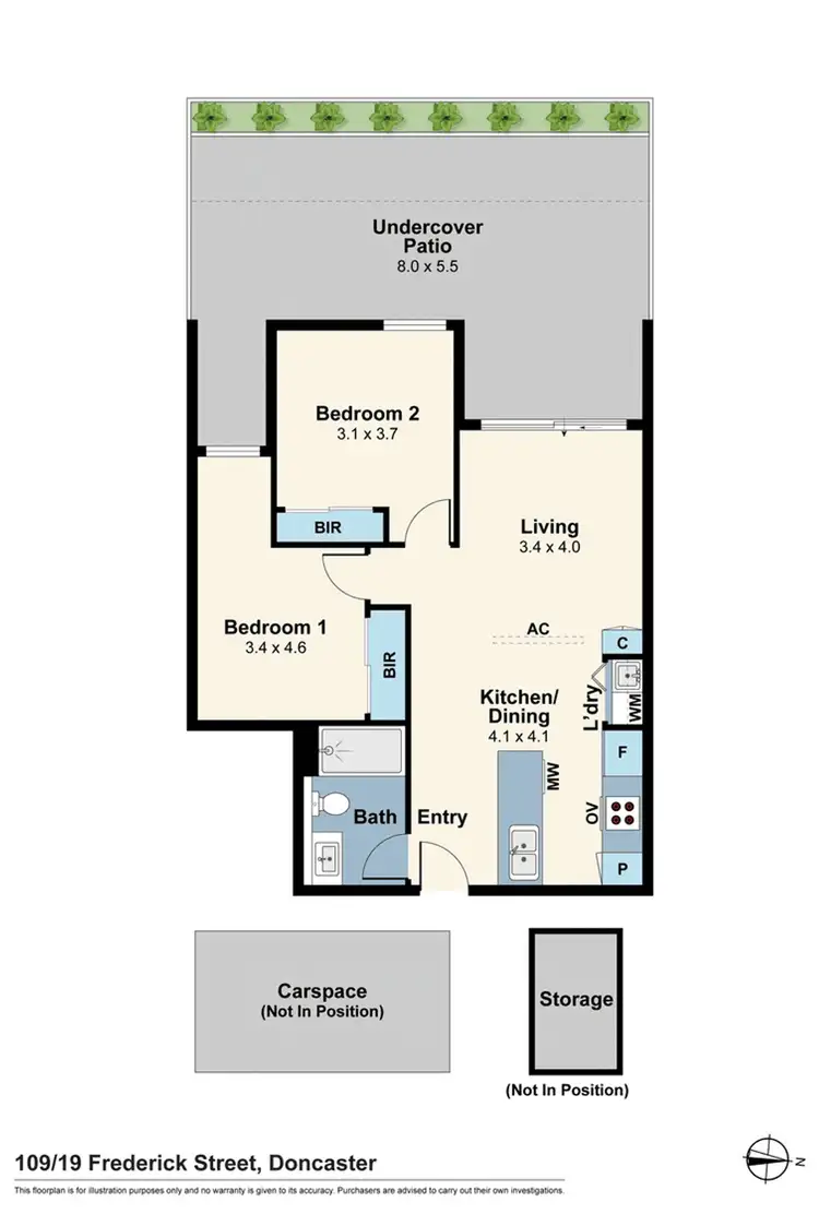 Floorplan of Homely apartment listing, 109/19 Frederick Street, Doncaster VIC 3108