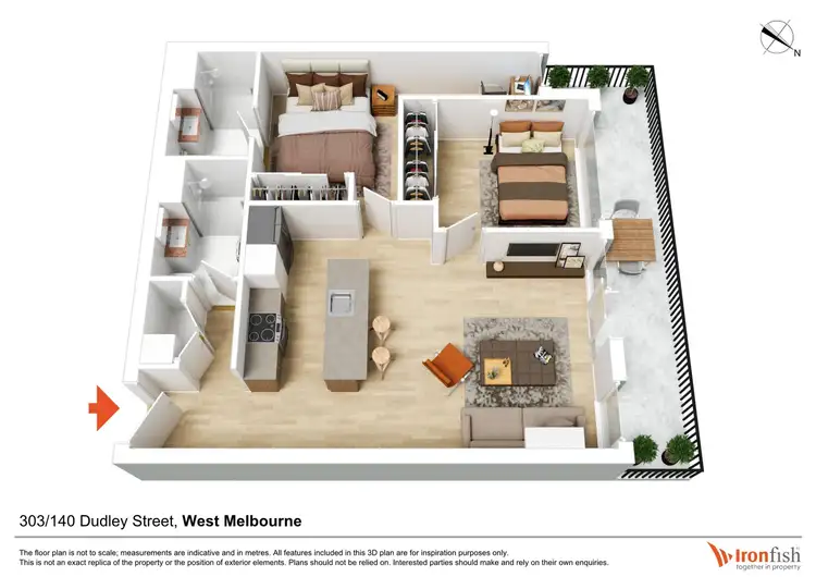 Floorplan of Homely apartment listing, 303/140 Dudley Street, West Melbourne VIC 3003