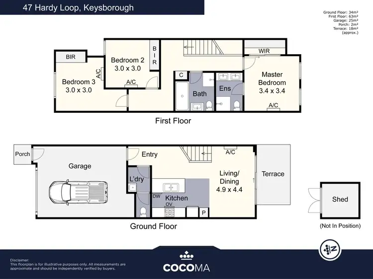 Floorplan of Homely townhouse listing, 47 Hardy Loop, Keysborough VIC 3173