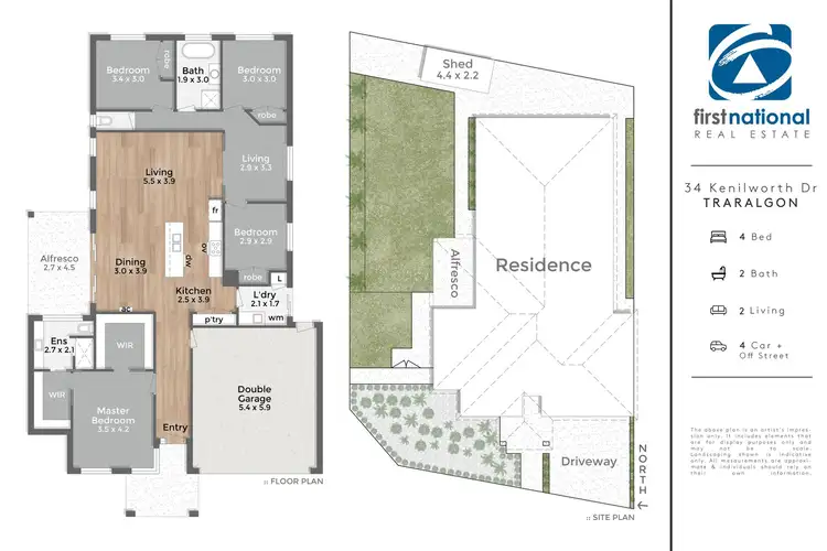 Floorplan of Homely house listing, 34 Kenilworth Drive, Traralgon VIC 3844