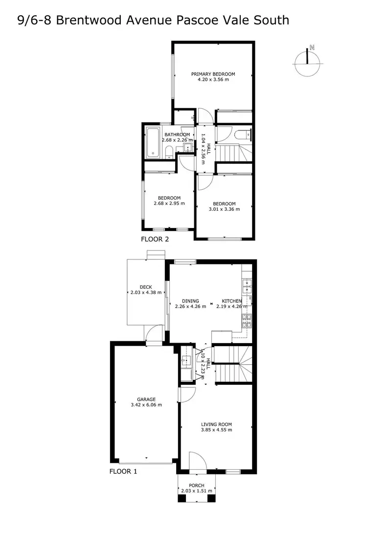 Floorplan of Homely townhouse listing, 9/6-8 Brentwood Avenue, Pascoe Vale South VIC 3044