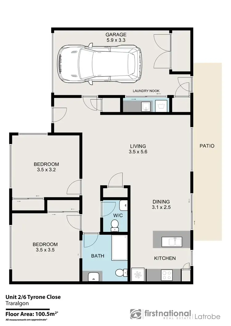 Floorplan of Homely apartment listing, 2/6 Tyrone Close, Traralgon VIC 3844