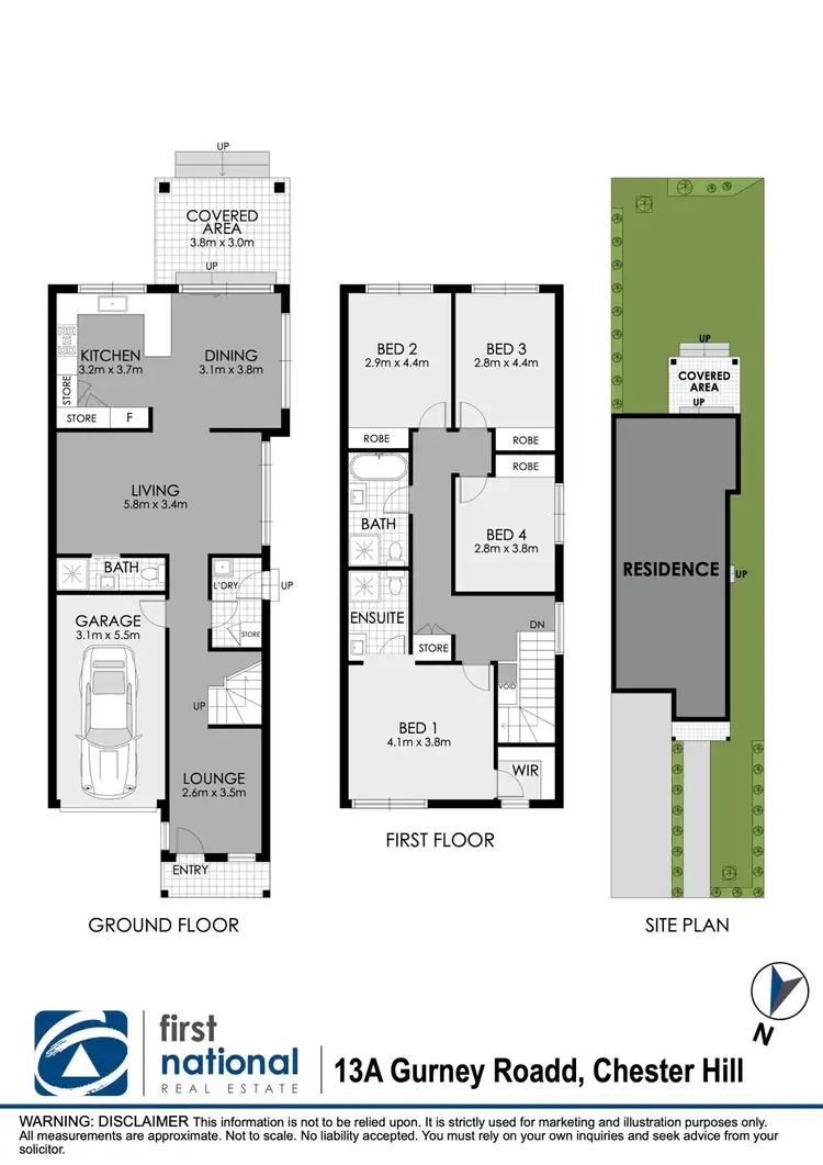 Floorplan of Homely semi-detached listing, 13A Gurney Road, Chester Hill NSW 2162
