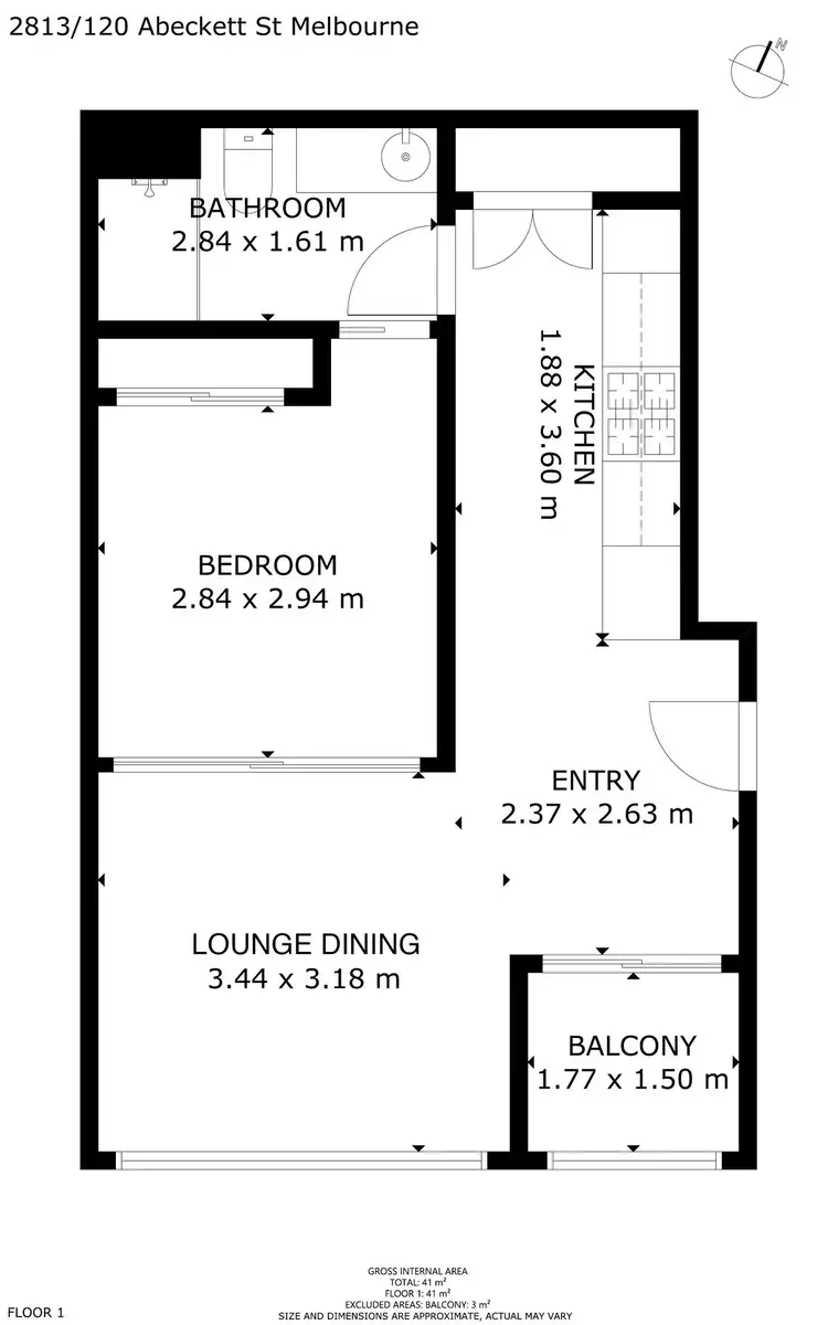 Floorplan of Homely apartment listing, 2813/120 Abeckett Street, Melbourne VIC 3000