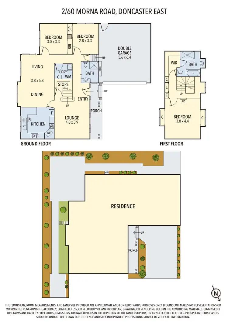 Floorplan of Homely townhouse listing, 2/60 Morna Road, Doncaster East VIC 3109