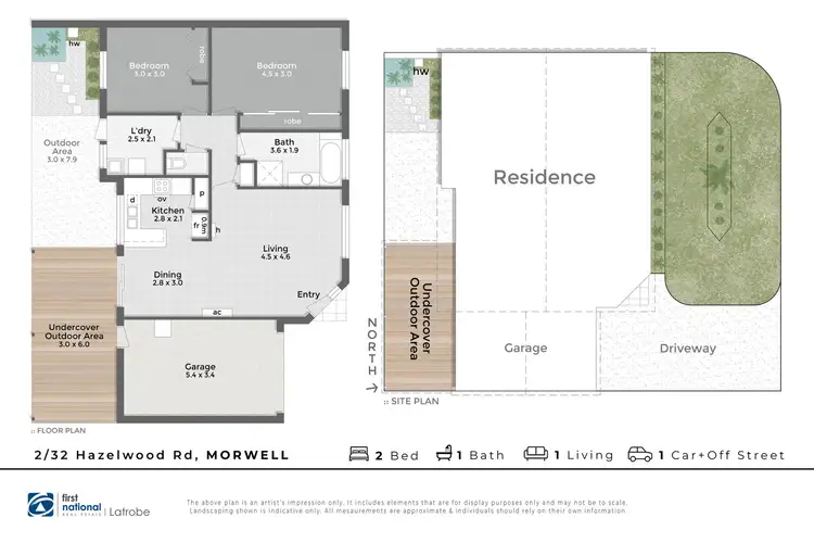 Floorplan of Homely unit listing, 2/32 Hazelwood Road, Morwell VIC 3840