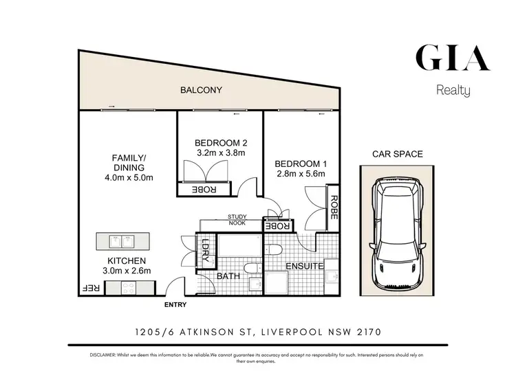 Floorplan of Homely unit listing, 1205/6A Atkinson St, Liverpool NSW 2170
