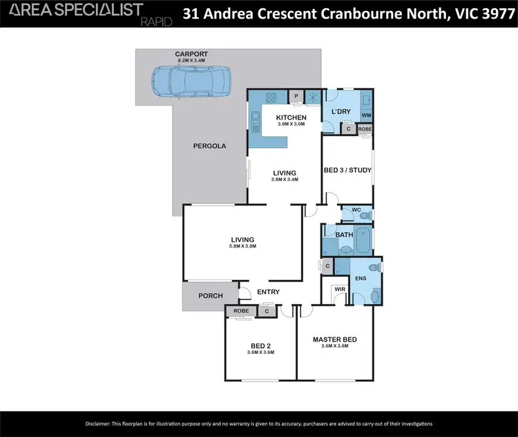 Floorplan of Homely house listing, 31 Andrea Crescent, Cranbourne North VIC 3977