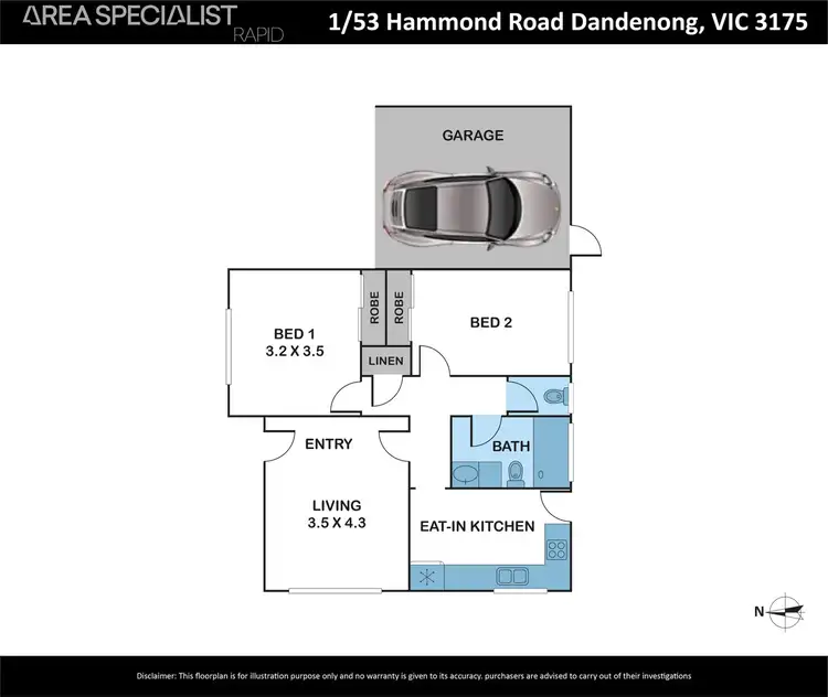 Floorplan of Homely unit listing, 1/53 Hammond Road, Dandenong VIC 3175