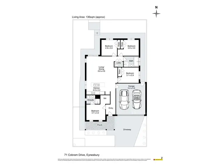 Floorplan of Homely house listing, 71 Cobram Drive, Eynesbury VIC 3338
