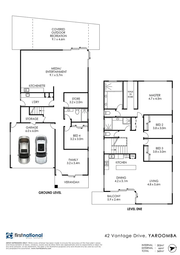 Floorplan of Homely house listing, 42 Vantage Drive, Yaroomba QLD 4573