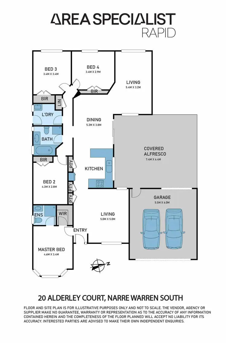 Floorplan of Homely house listing, 20 Alderley Court, Narre Warren South VIC 3805