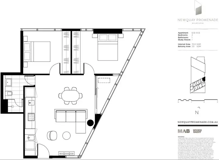 Floorplan of Homely apartment listing, 613/15 Doepel Way, Docklands VIC 3008
