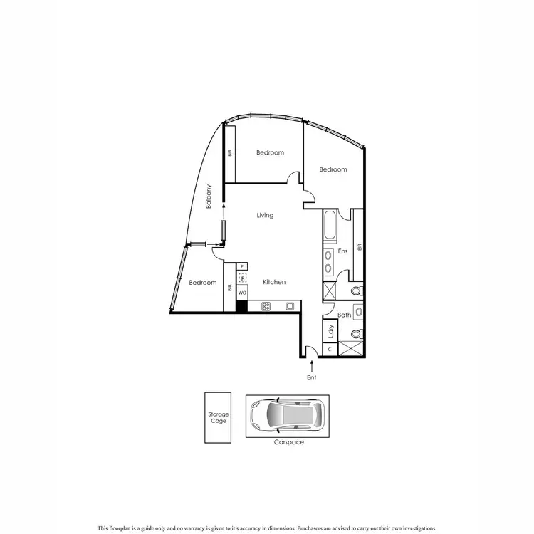 Floorplan of Homely apartment listing, 3406/19-23 Mackenzie Street, Melbourne VIC 3000