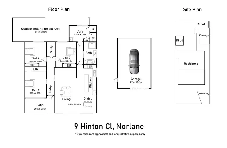 Floorplan of Homely house listing, 9 Hinton Close, Norlane VIC 3214