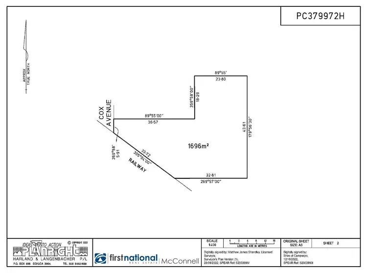 Floorplan of Homely land listing, 2 Cox Avenue, Tongala VIC 3621