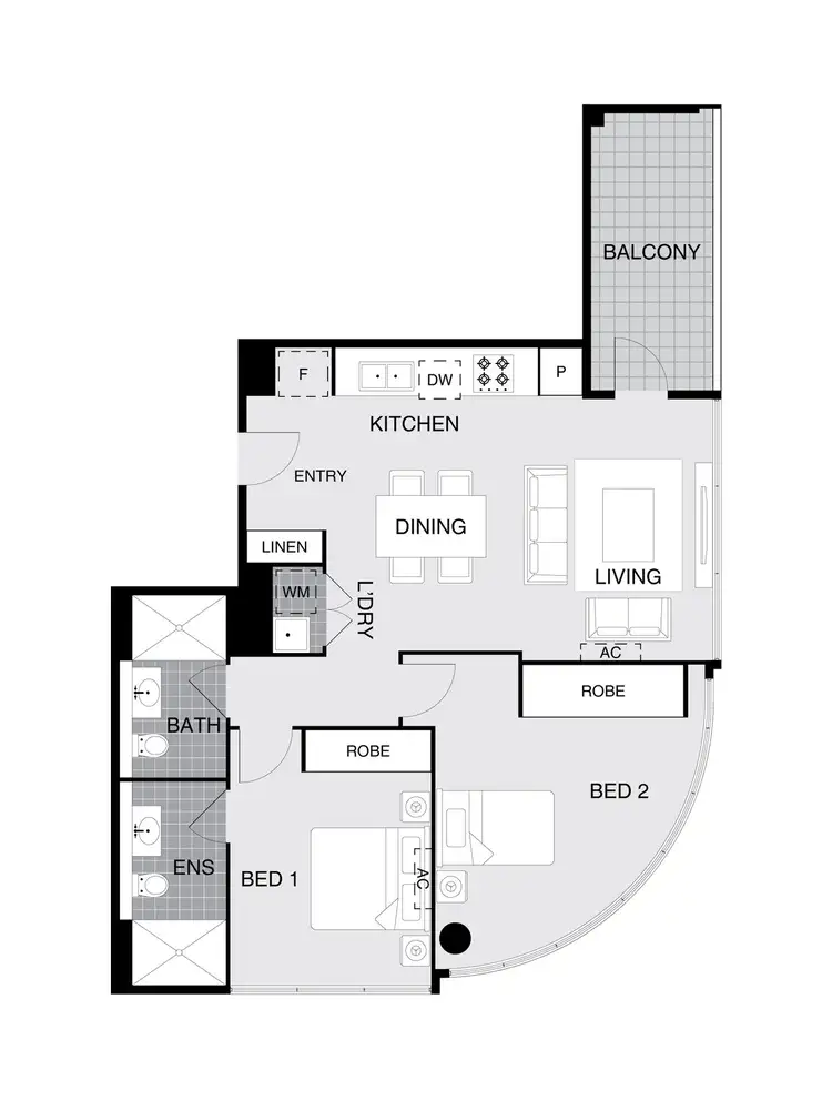 Floorplan of Homely apartment listing, 305/6 Grazier Lane, Belconnen ACT 2617