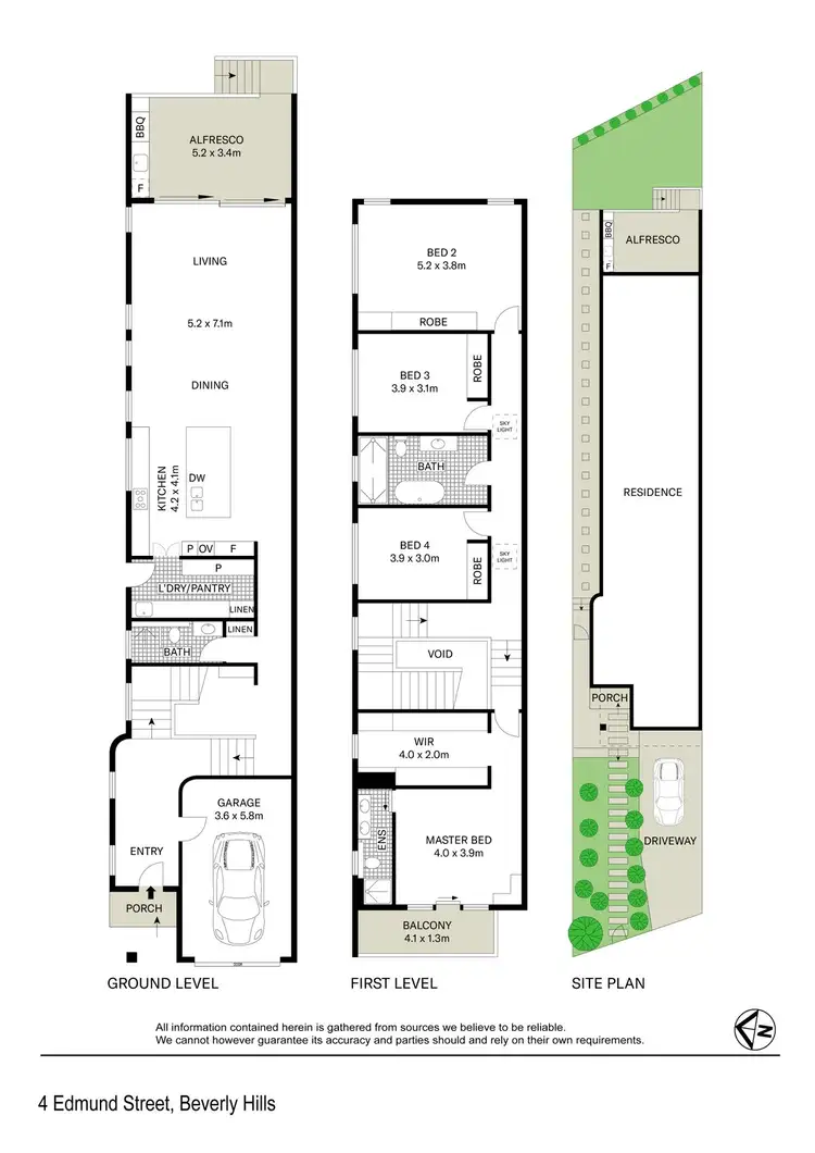 Floorplan of Homely semi-detached listing, 4 Edmund Street, Beverly Hills NSW 2209