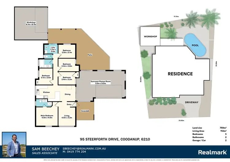 Floorplan of Homely house listing, 95 Steerforth Drive, Coodanup WA 6210