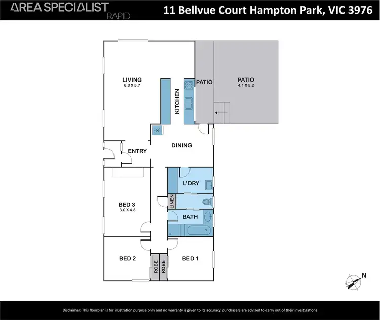 Floorplan of Homely house listing, 11 Bellvue Court, Hampton Park VIC 3976