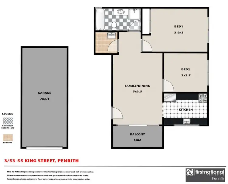 Floorplan of Homely house listing, 3/53-55 King Street, Penrith NSW 2750