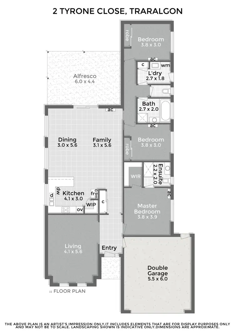 Floorplan of Homely house listing, 2 Tyrone Close, Traralgon VIC 3844