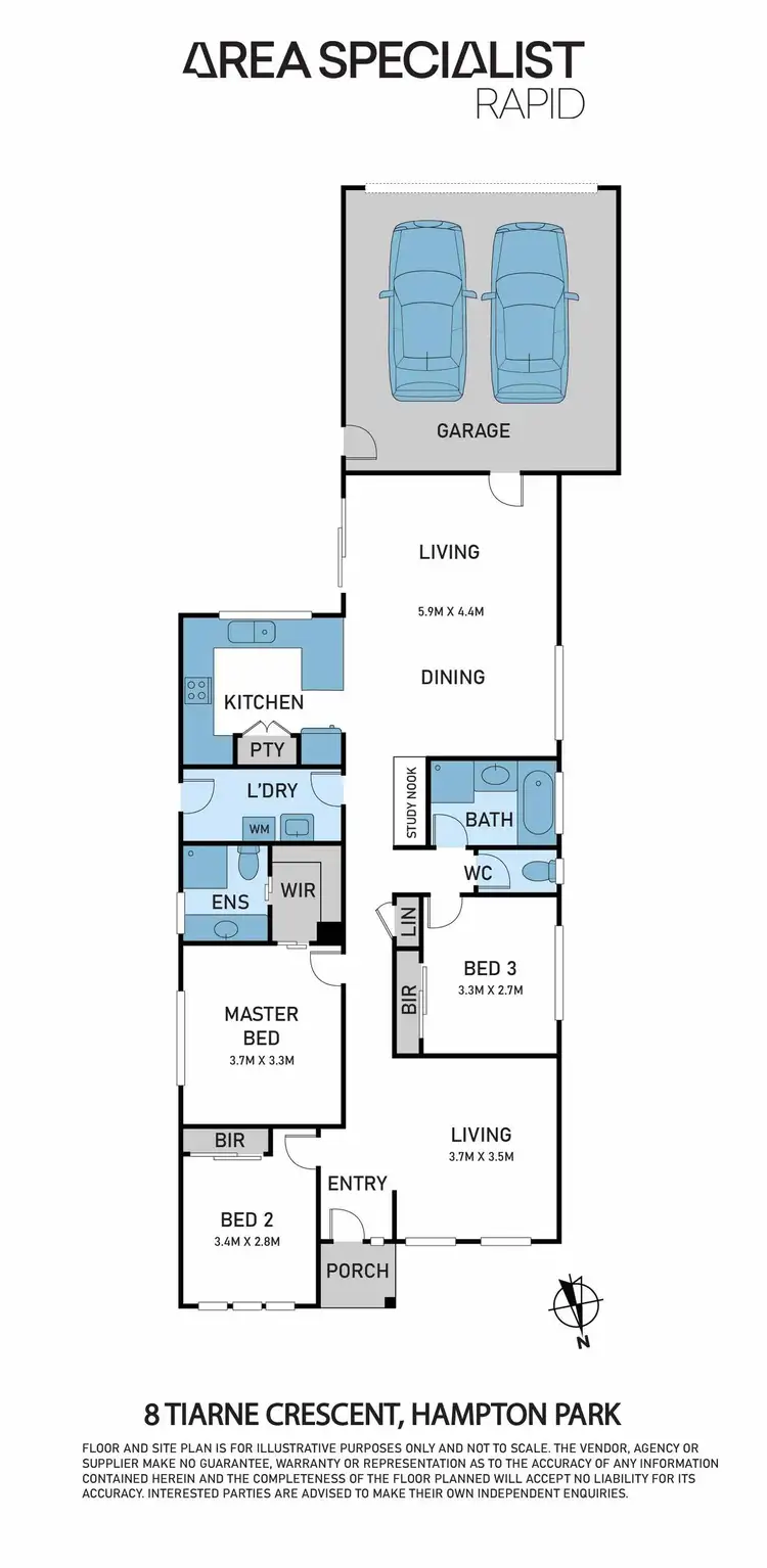 Floorplan of Homely house listing, 8 Tiarne Crescent, Hampton Park VIC 3976