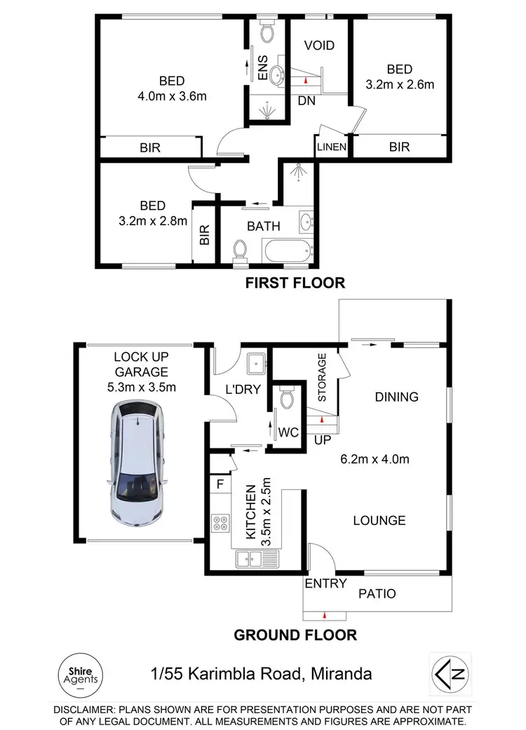 Floorplan of Homely townhouse listing, 1/55 Karimbla Road, Miranda NSW 2228