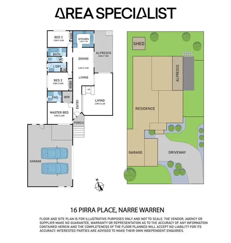 Floorplan of Homely house listing, 16 Pirra Place, Narre Warren VIC 3805