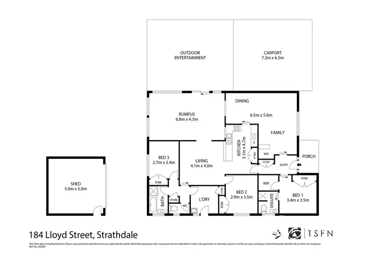 Floorplan of Homely house listing, 184 LLOYD STREET, Strathdale VIC 3550