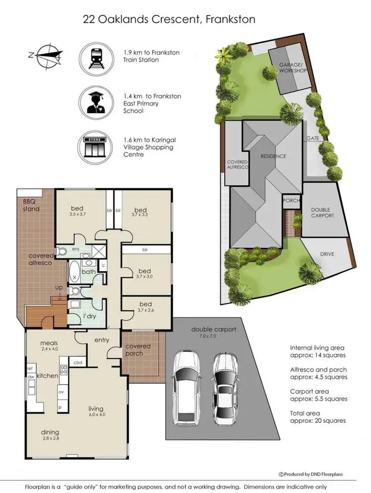 Floorplan of Homely house listing, 22 Oaklands Crescent, Frankston VIC 3199
