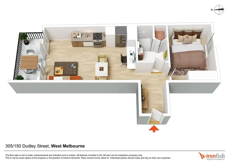 Floorplan of Homely apartment listing, 305/150 Dudley Street, West Melbourne VIC 3003