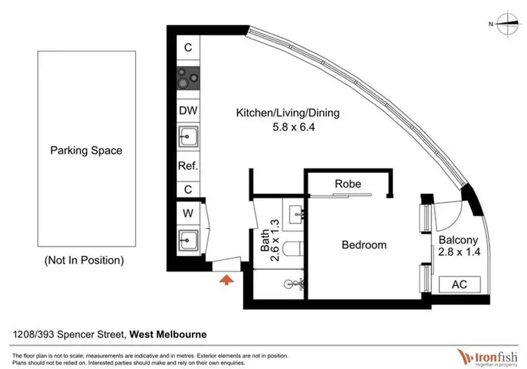 Floorplan of Homely apartment listing, 1208/393 Spencer Street, West Melbourne VIC 3003