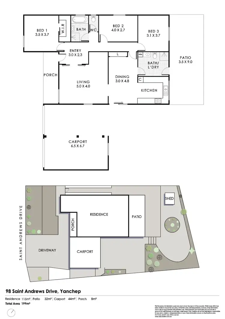 Floorplan of Homely house listing, 98 St Andrews Drive, Yanchep WA 6035