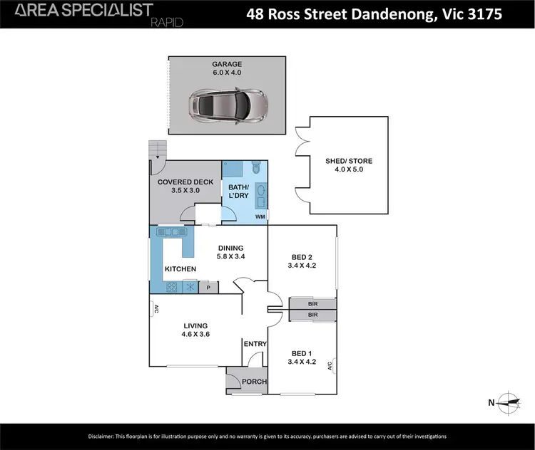 Floorplan of Homely house listing, 48 Ross Street, Dandenong VIC 3175