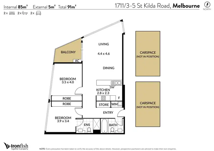 Floorplan of Homely apartment listing, 1711/3-5 St Kilda Road, St Kilda VIC 3182