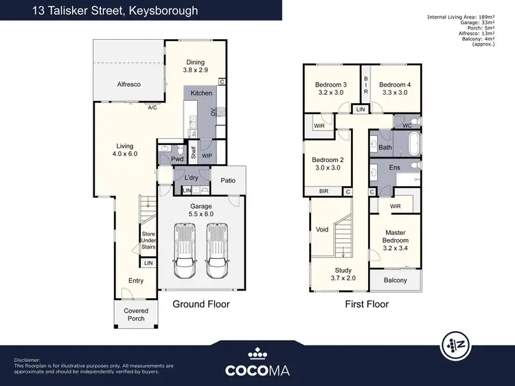 Floorplan of Homely townhouse listing, 13 Talisker Street, Keysborough VIC 3173