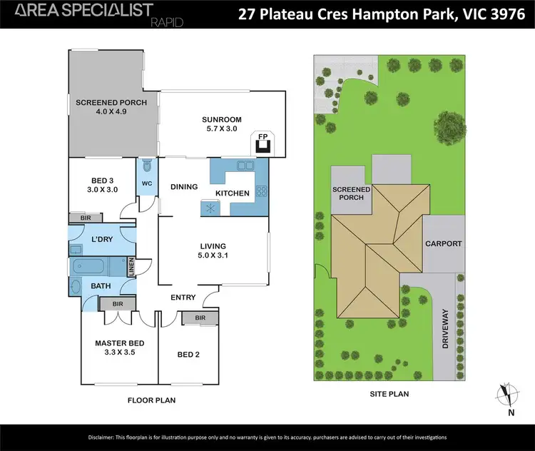 Floorplan of Homely house listing, 27 Plateau Crescent, Hampton Park VIC 3976