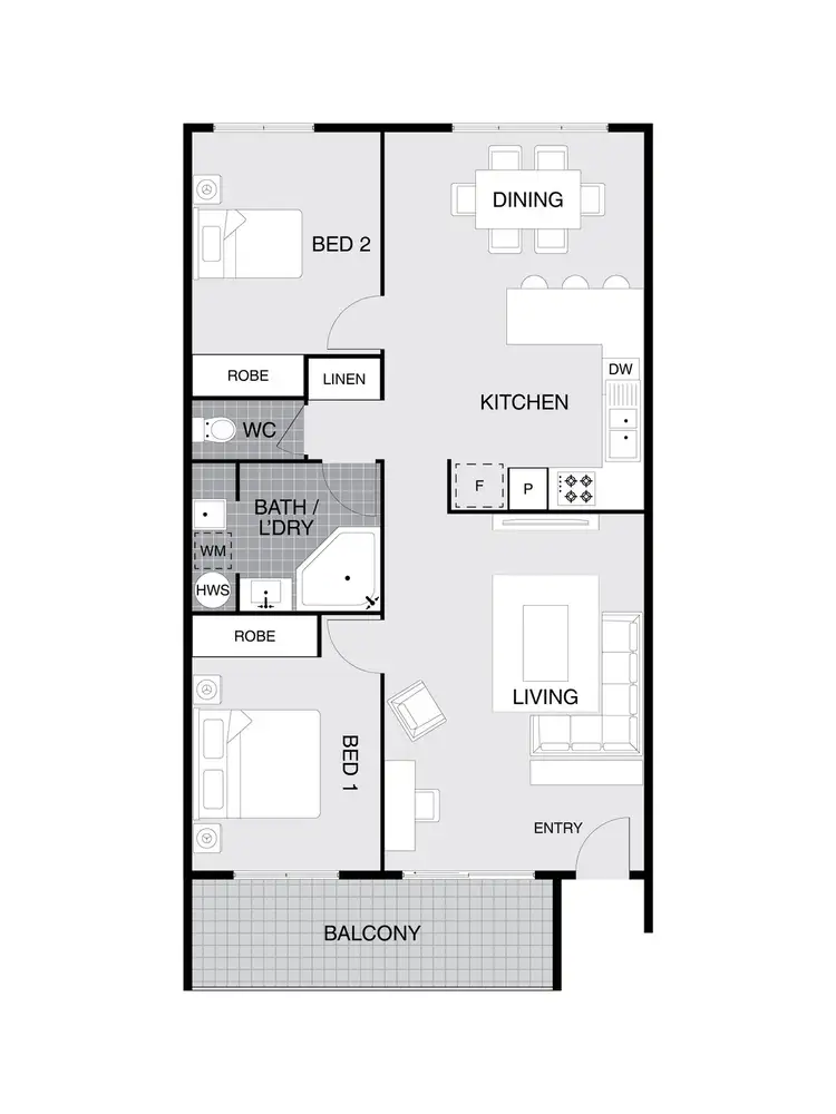 Floorplan of Homely unit listing, 100/15 John Cleland Crescent, Florey ACT 2615